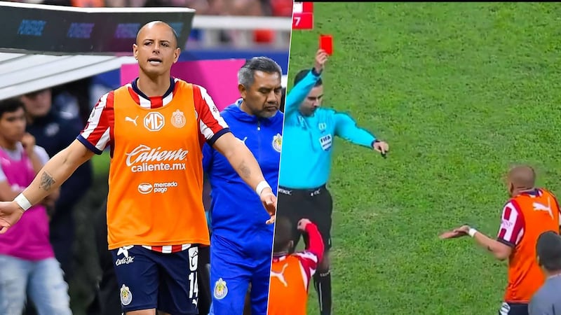 'Chicharito' Hernández fue expulsado poco antes del final del partido Chivas vs. Atlas. (Foto: Mexsport/Captura Amazon Prime)